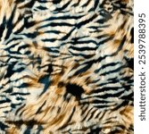 Leopard , zebra and tiger mix furry skin seamless pattern