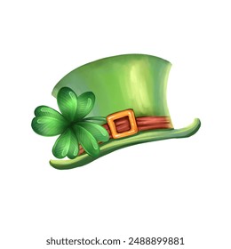 Leprechaun hat illustration. Cartoon element of Irish beer festival St Patrick's day, isolated on white - Powered by Shutterstock