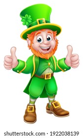 A Leprechaun St Patricks Day Cartoon Character Mascot Giving A Thumbs Up