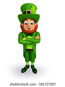 Cartoon Leprechaun Green Frock Coat Top Stock Vector (Royalty Free ...