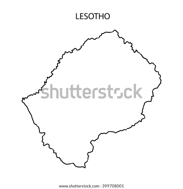 Lesotho Map Outline Stock Illustration 399708001 | Shutterstock