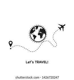 Let's go travel on white background - Powered by Shutterstock