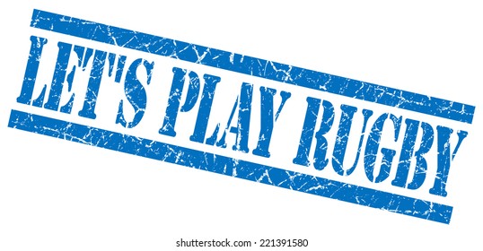 lets play rugby blue square grunge textured isolated stamp - Powered by Shutterstock