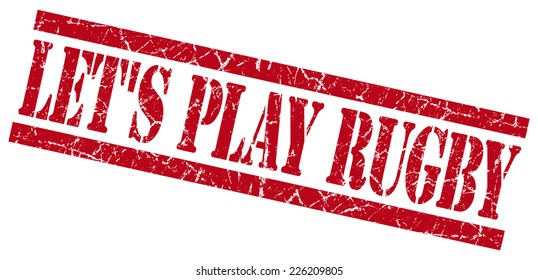 lets play rugby red square grunge textured isolated stamp - Powered by Shutterstock