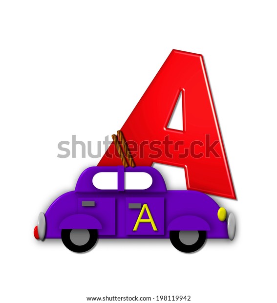 The letter A,\
in the alphabet set \