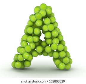 Letter A, Alphabet Of Tennis Balls