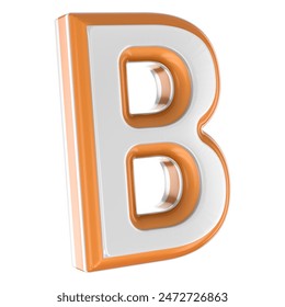 Letter B 3D RenderWith White Background
