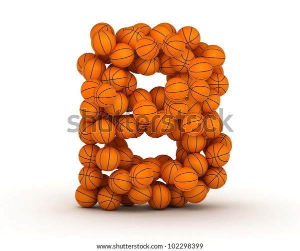 Letter B Alphabet Basketball Balls Stock Illustration 102298399