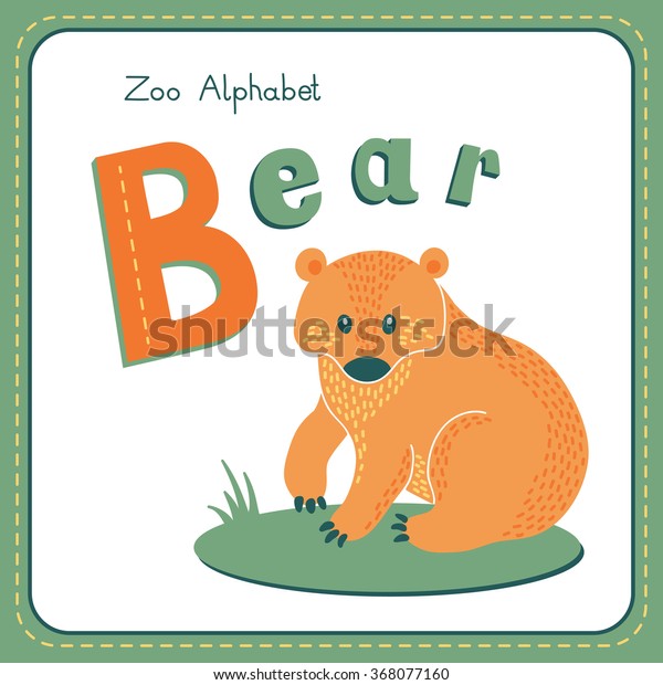 Letter B Bear Alphabet Cute Animals Stock Illustration 368077160