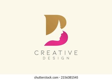 Letter B Beauty Logo Design Woman Stock Illustration 2156381545 ...