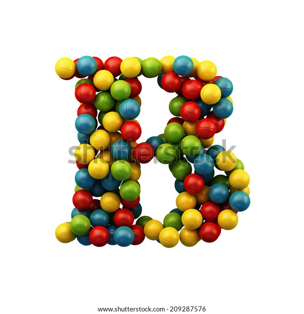 Letter B Colour Plastic Balls Font Stock Illustration 209287576