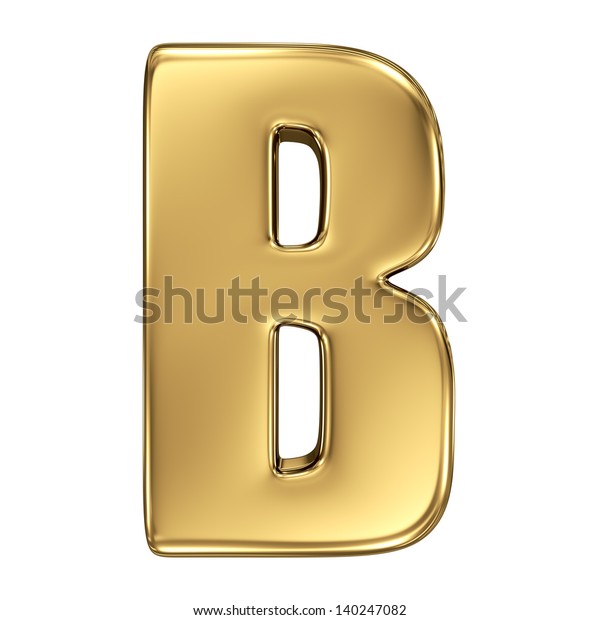 金色のアルファベットの文字b のイラスト素材 140247082