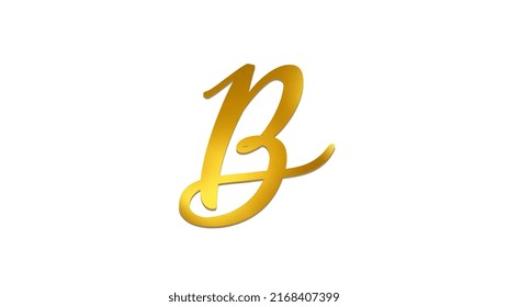 Letter B Golden Gradient Golden Alphabet Stock Illustration 2168407399 ...