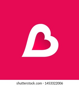 Letter B Heart Logo Icon Design Stock Vector (Royalty Free) 397292305 ...