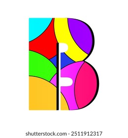 Letter B logo Illustration. Abstract colorful letter "B" design. Vibrant and artistic letter "B" illustration with bright, bold colors in a modern, geometric style. Letter B Icon Design. - Powered by Shutterstock