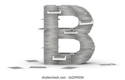 Letter B Stacks Paper Pages Font Stock Illustration 162295034 ...