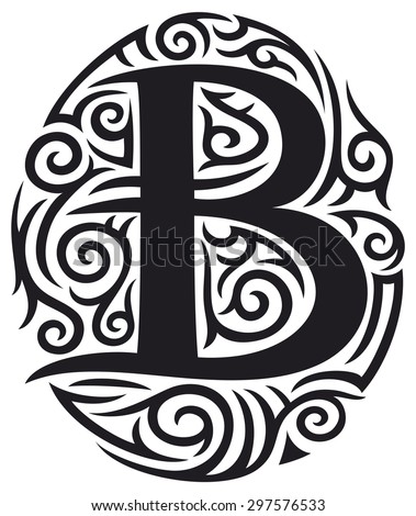 tribal letter b tattoo designs