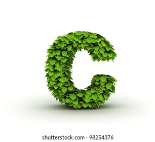 Letter  C, Alphabet Of Green Leaves, Small Caps