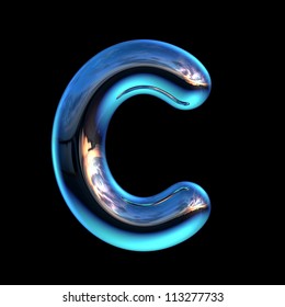 Letter C From Chrome Blue Sunset Alphabet