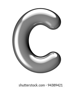 Letter C Chrome Round Solid Alphabet Stock Illustration 94389421 ...