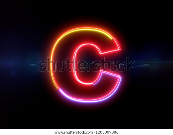 Letter C Colorful Glowing Outline Alphabet Stock Illustration 1205009386