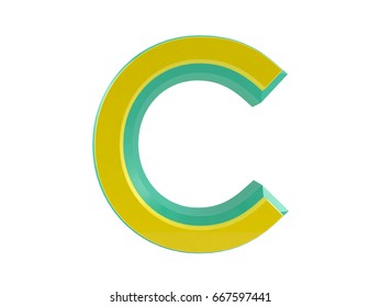 Letter C Isolated On White Background Stock Illustration 667597441 ...