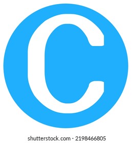 Letter C Logo On Blue Circle And White Background. Suitable For Those Of You Who Like Simple Things And Need The C Symbol.