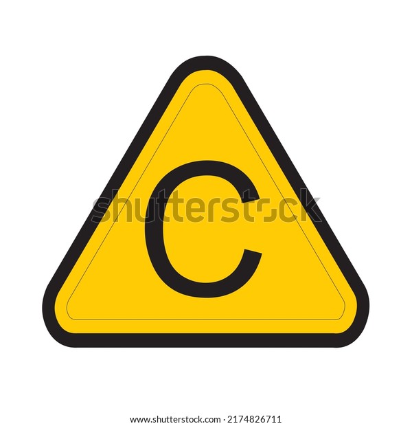letter C warning sign logo\
design