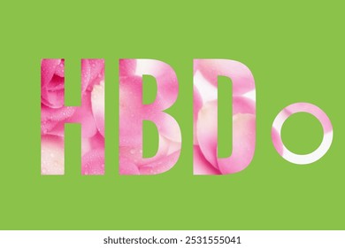 The letter card is "happy birthday." Floral stencils on pastel green background.  - Powered by Shutterstock