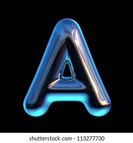 Letter A From Chrome Blue Sunset Alphabet