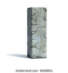 Letter I Cracked Stone 3d Font