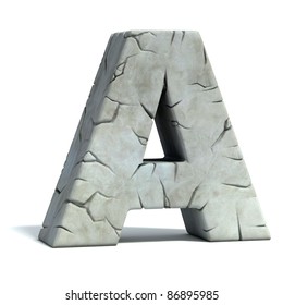 Letter A Cracked Stone 3d Font