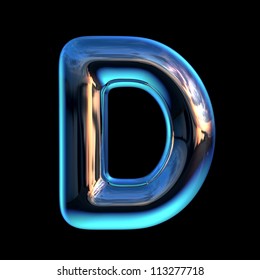 Letter D From Chrome Blue Sunset Alphabet