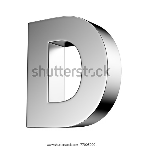 Letter D Chrome Solid Alphabet There Stock Illustration 77005000