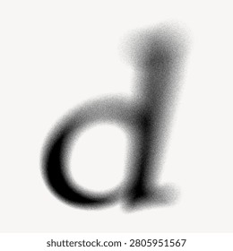 Letter D grain blur flat graphic font