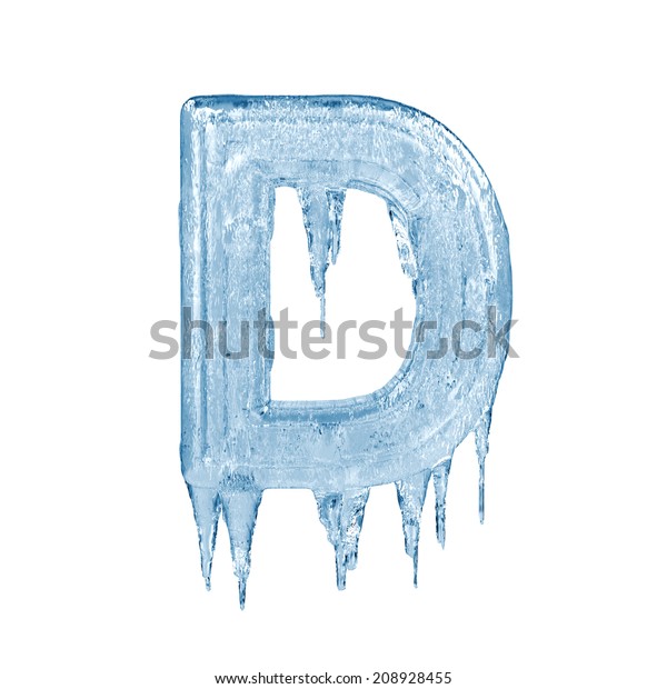 文字d 白い背景に氷のフォント アルファベット のイラスト素材