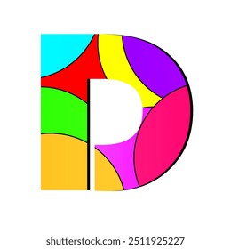 Letter D logo Illustration. Abstract colorful letter "D" design. Vibrant and artistic letter "D" illustration with bright, bold colors in a modern, geometric style. Letter D Icon Design. - Powered by Shutterstock