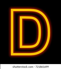 Letter D Neon Lights Outlined Isolated Stock Illustration 721861699 ...