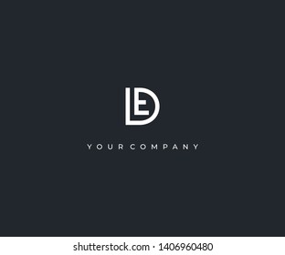 Letter DE D E Minimalist Logo Design Template