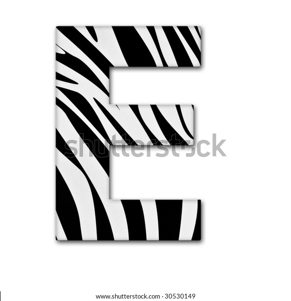 letter e alphabet made animal print stock illustration 30530149
