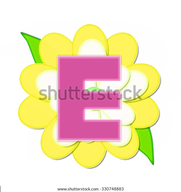 letter e alphabet set flower pin stok illustrasyon 330748883