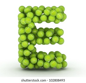 Letter E, Alphabet Of Tennis Balls