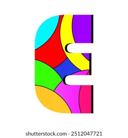 Letter E logo Illustration. Abstract colorful letter "E" design. Vibrant and artistic letter "E" illustration with bright, bold colors in a modern, geometric style. Letter E Icon Design. - Powered by Shutterstock