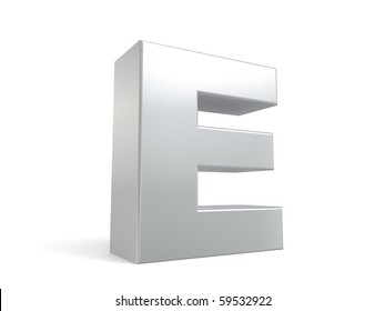 letter E in metal - Powered by Shutterstock