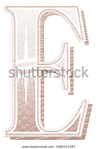 Letter E Newspaper Vintage Font Stock Illustration