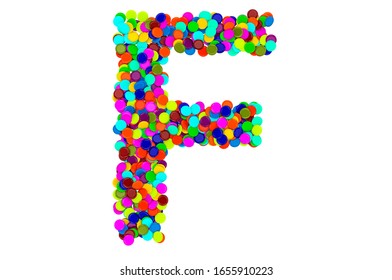 Letter F Confetti 3d Rendering Isolated Stock Illustration 1655910223 ...