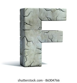 Letter F Cracked Stone 3d Font