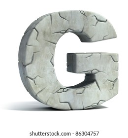 Letter G Cracked Stone 3d Font