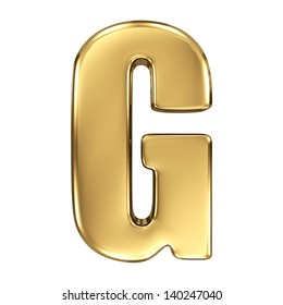 Letter G From Gold Solid Alphabet.