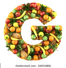 Letter - G made of fruits. Isolated on a white. - Powered by Shutterstock